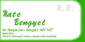 mate bengyel business card